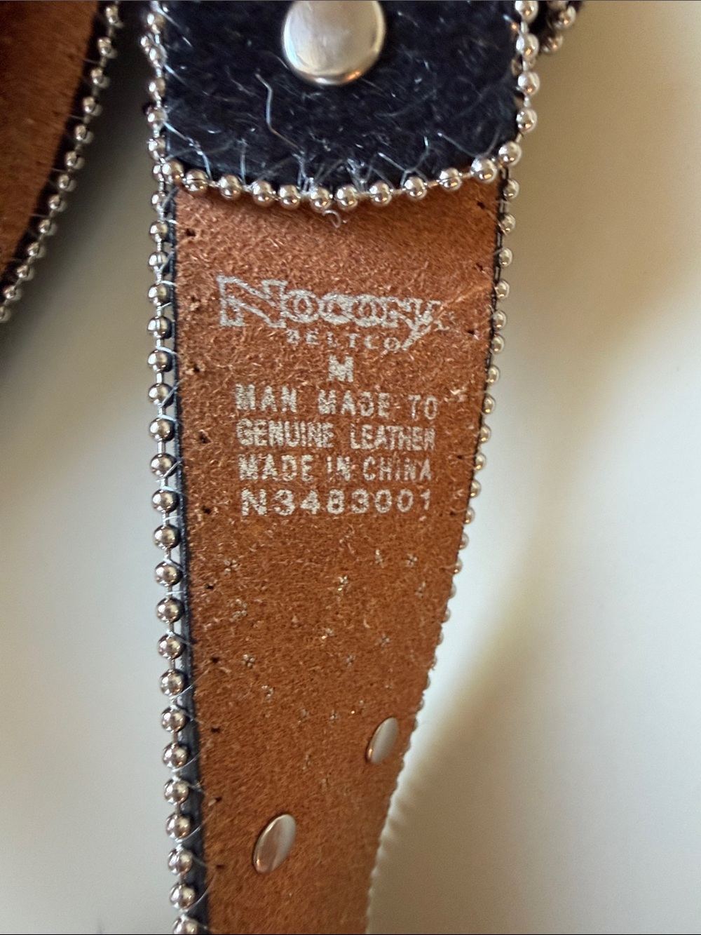 Nocona Western Black Leather Rhinestone Studded Belt M Ornate Crystal Buckle - Picture 2 of 8